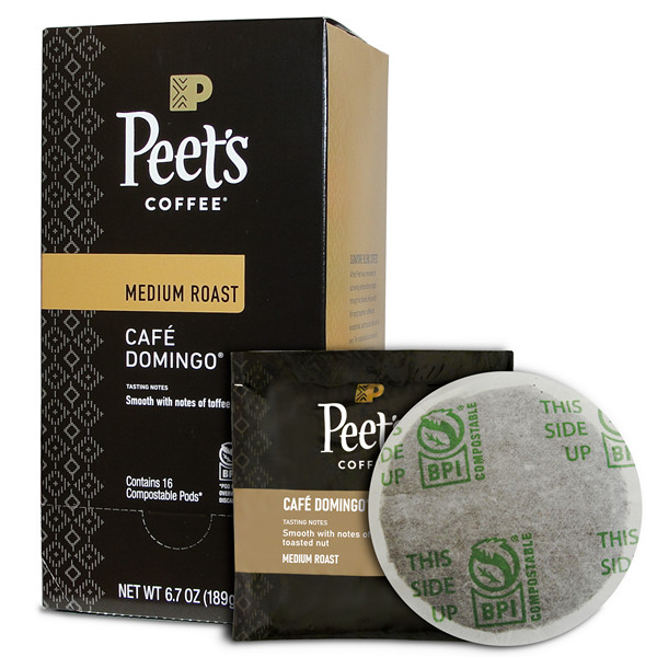 PEET'S CAFE DOMINGO MEDUIM ROAST  6/16 CT